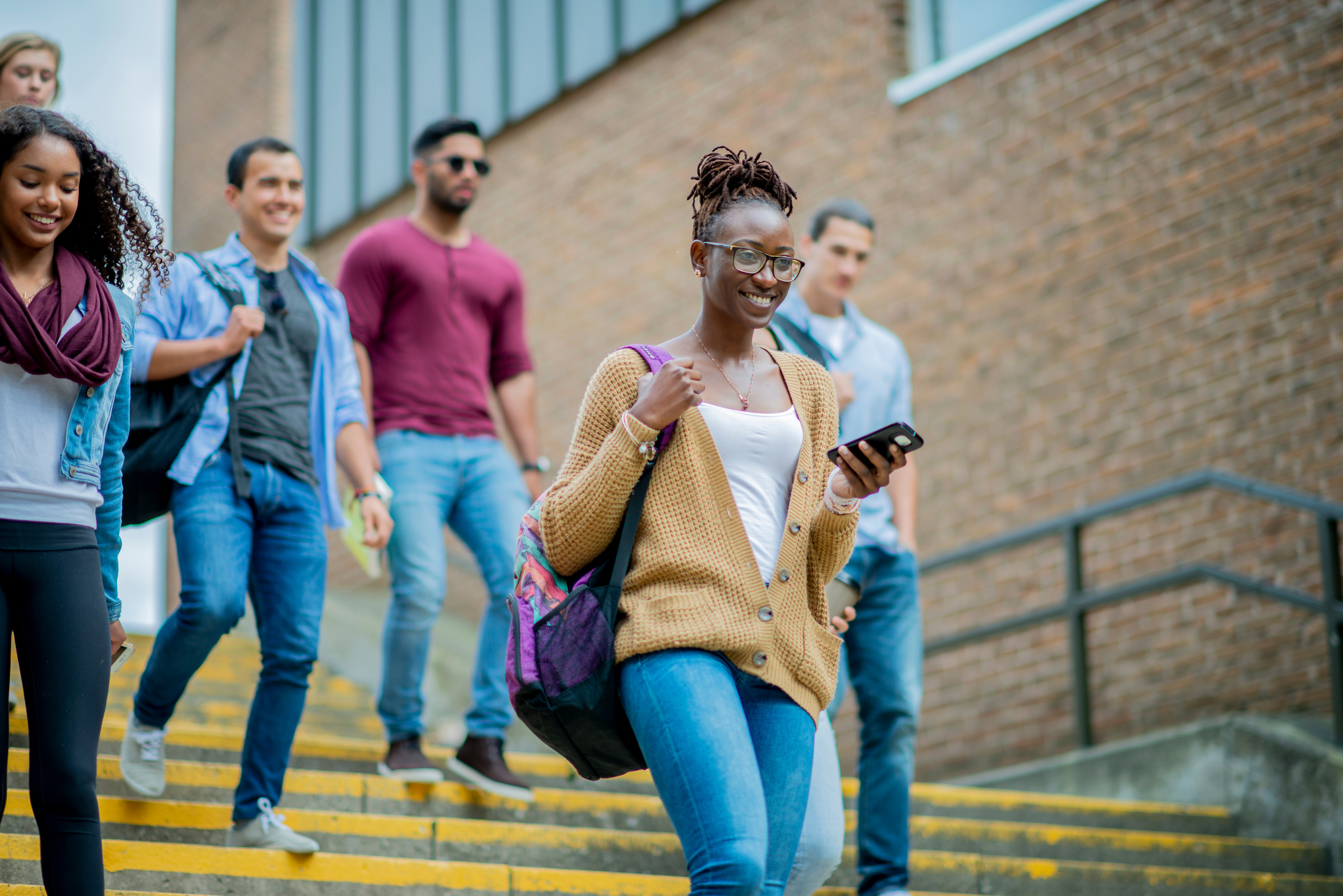 New students on a college campus