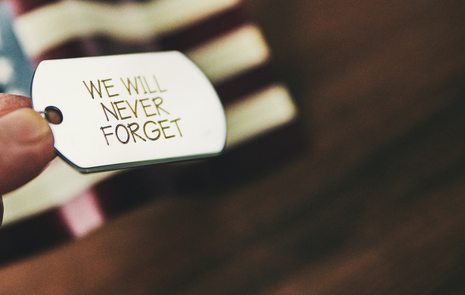 Dog tag with Memorial Day Message